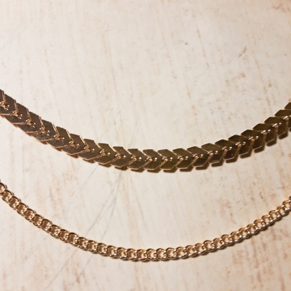 Gold Arrow Double Layer Chain Choker Necklace - Picture 4 of 5